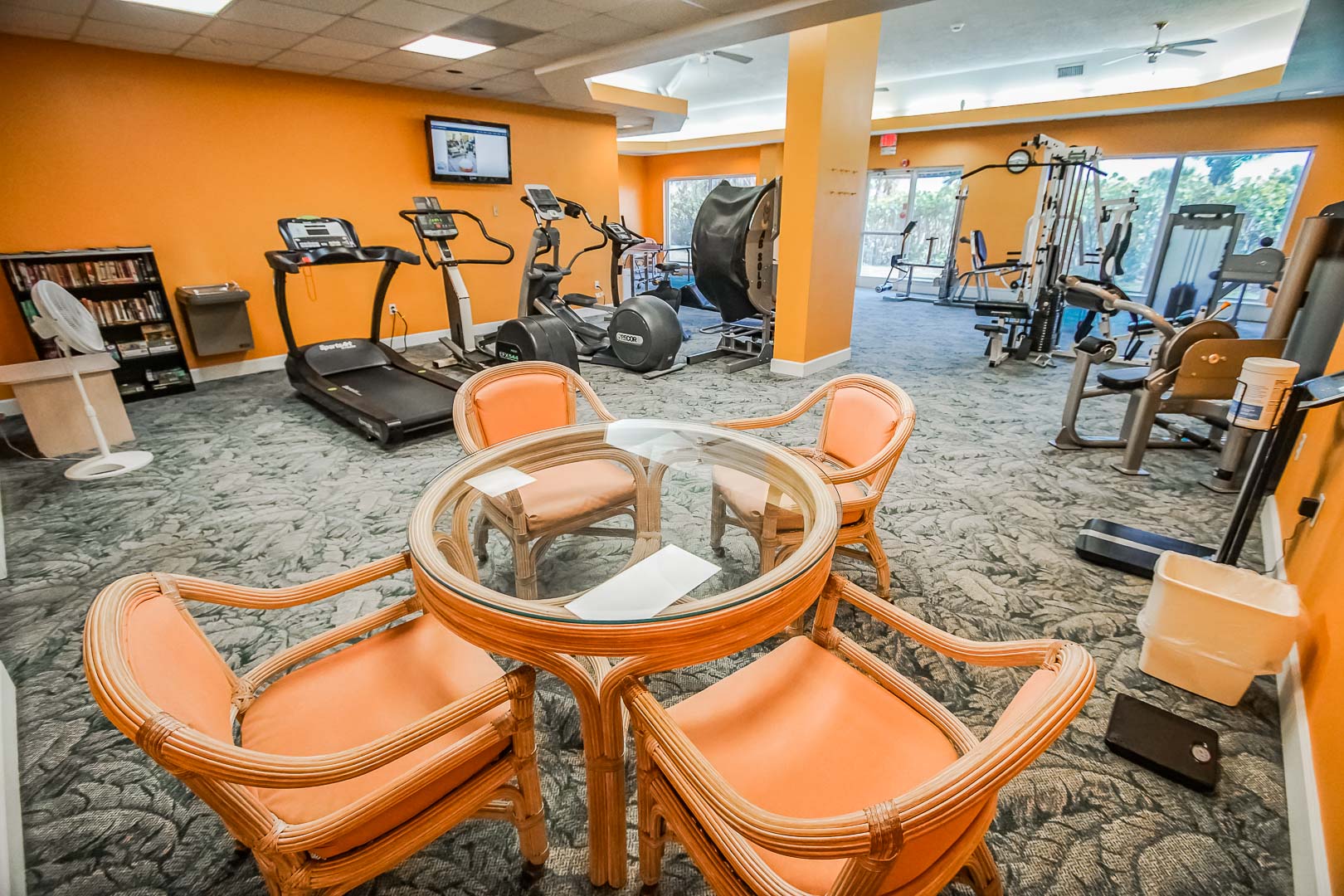 An exercise room at VRI's Discovery Beach Resort in Cocoa Beach, Florida.